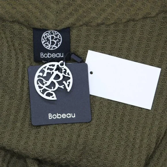 NWT bobeau Waffle Flyaway Cardigan 1X Olive Green - Picture 4 of 6